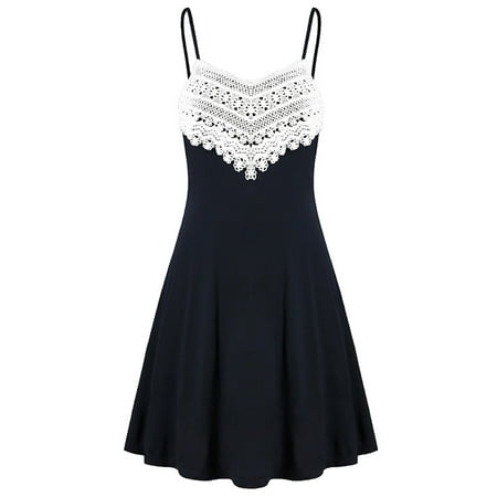 Camisole Insert - Mosunx Fashion Womens Crochet Lace Backless Mini Slip Dress Camisole Sleeveless Dress