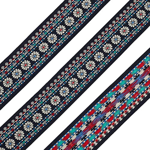 Multi Color Geometric Pattern - Embroidered Jacquard Ribbon - 7/8 Wid–  WIKILACES