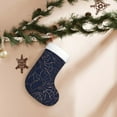 thumbnail image 7 of Bingfone Navy Dark Blue Print Personalized Christmas Stocking - Snowman Design Large 18 inch,Family Holiday Season Decor, 7 of 7