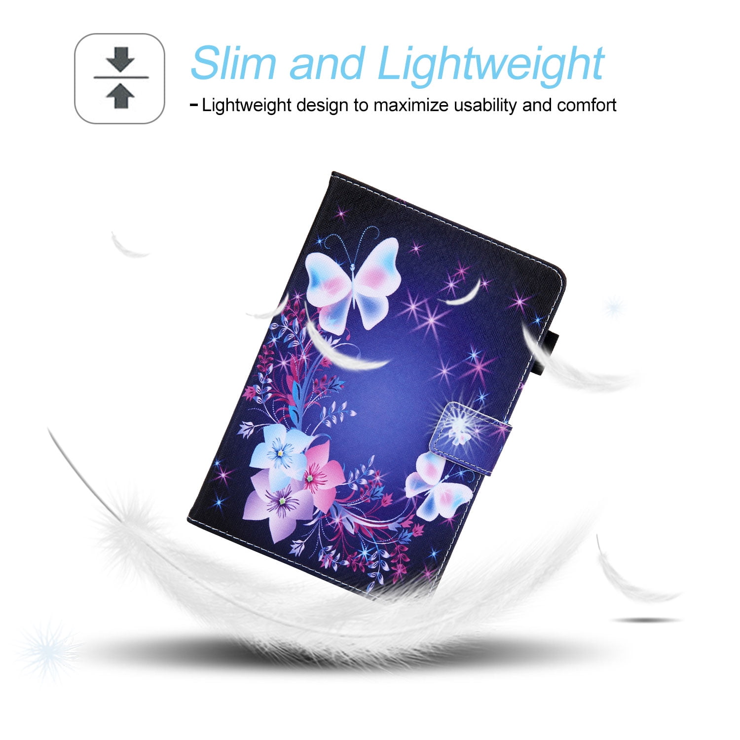 Tarise iPad 10th Generation Case 10.9 inch, iPad 10.9 Covers, PU Leather Auto Wake/Sleep Pencil Holder Shockproof Anti-Scratch Slim Stand Smart Case Cover for Apple iPad 10.9" 10th Gen, Butterflies