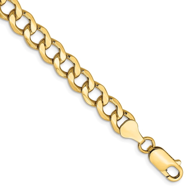 14k Yellow Gold 9 Inch 7mm Curb Chain Bracelet