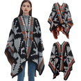 thumbnail image 1 of Poncho tipo cárdigan tipo chal para mujer, suéter abierto al frente para primavera, otoño e invierno, chal geométrico para mujer, 1 of 7