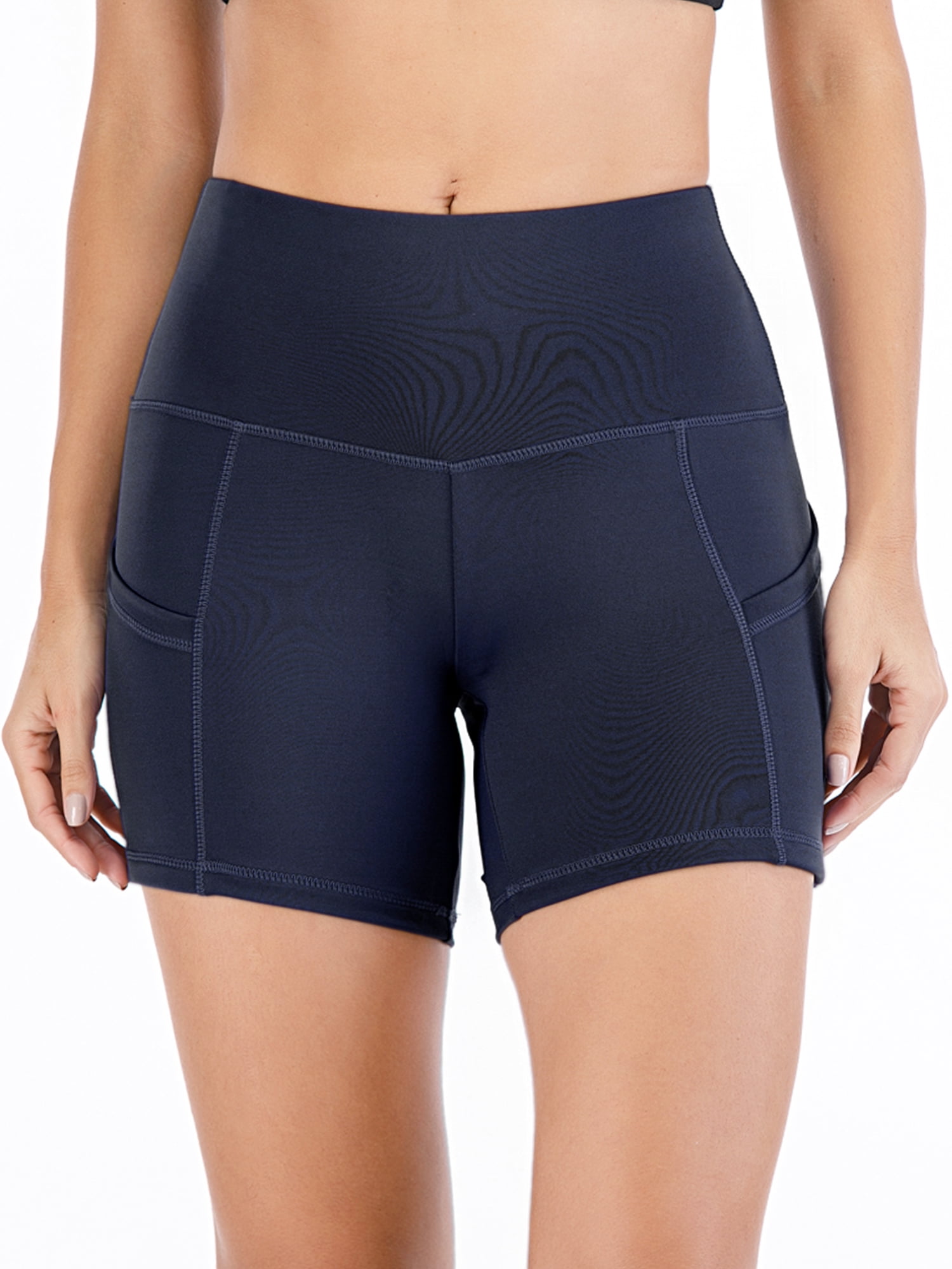 Yoga Shorts for Women High Waist Out Pocket Yoga Short Tummy Control Workout Running Athletic Non See-Through Yoga Short 