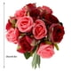 thumbnail image 2 of Ramo de rosas artificiales de 12 cabezas, paquete de flores de simulación, decoración del hogar, adorno de flores falsas para bodas, rosa roja Monstrate HA7941-05B, 2 of 6