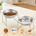 thumbnail image 2 of NUAHRHY 2pcs Elevated Cat Bowl  for Small Cats Dogs 5.1"  Wide Indoor Stainless Steel Raised Cat Dishes for Food and Water 15° Tilted  Anti-Vomiting Dog Bowl Whisker Friendly Spine Friendly, 2 of 11
