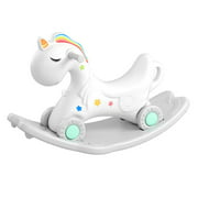 2-in-1 Rocking Horse Ride-on Roller Unicorn Playset - Ages 2-3 - White