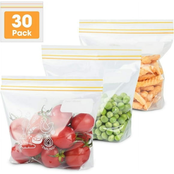 Sealed Bags, Food Storage ,Freezer Bags ,Ziplock Bags ,Pour and Store Bag, Reusable Sandwich Bag ,30packs -Small