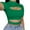 Green, variant on Vetement Femme ete 2025 Women's Solid Color Strip Empty Sexy Short Sleeve Hollow T Shirt Top Women Thin Long Sleeve Shirt Exercise Shirts Women Pack Womens Athletic Shirts Short Summer Sports L