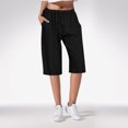 thumbnail image 2 of Nmnitkp Linen Pants Women Comfortable and Breathable Women's Pants High Waisted Wide Leg Drawstring Casual Loose Trousers with Pockets & Half Length Pants, 2 of 5