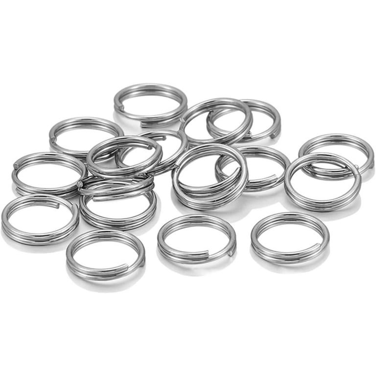 50/100pcs/lot 5-15mm Stainless Steel Open Double Jump Rings for DIY Key  Double Split Rings Connectors for Jewelry Making (Color : Stainless Steel,  Size : 1.0x10mm) 