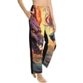 thumbnail image 6 of Salouo Colorful Wave Dragon Head Print Women's Pajama Pants Casual Loose Sweatpants PJs Flowy Pants Drawstring Palazzo for Women Wide Leg Pants Lounge Pajama -Large, 6 of 8
