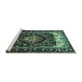 thumbnail image 2 of Ahgly Company Machine Washable Indoor Square Persian Turquoise Blue Traditional Area Rugs, 6' Square, 2 of 4