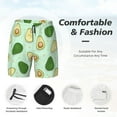 thumbnail image 6 of Picia Avocado pattern Mens Swim Trunks with Compression Liner Stretch Beach Shorts Quick Dry with Zipper Pockets No-Chafing Board Shorts-Large, 6 of 9