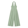 thumbnail image 7 of MLCDZ Women's Zip Up Wide Leg V Neck Sleeveless One Piece Jumpsuit Dressy Casual Lightweight Breathable Summer Outdoor Activities Rompers with Pockets, 7 of 7