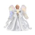 thumbnail image 1 of Figura de ángel de hadas decoración de árbol de Navidad, árbol de Navidad de ángel de peluche de franela blanco y dorado para juguete, exhibición, decoración, regalo, fiesta kaili Sencillez, 1 of 5