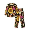 thumbnail image 2 of Kll Sunflowers Mushrooms Sleepwear Mens Flannel Pajamas,Long Cotton Pj Set, 2 of 9