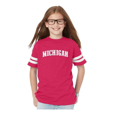 Michigan State Flag Youth Football Fine Jersey