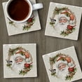 thumbnail image 2 of Thirstystone Winter Forest Santa Tumbled Tile Coaster Set of 4, 2 of 7