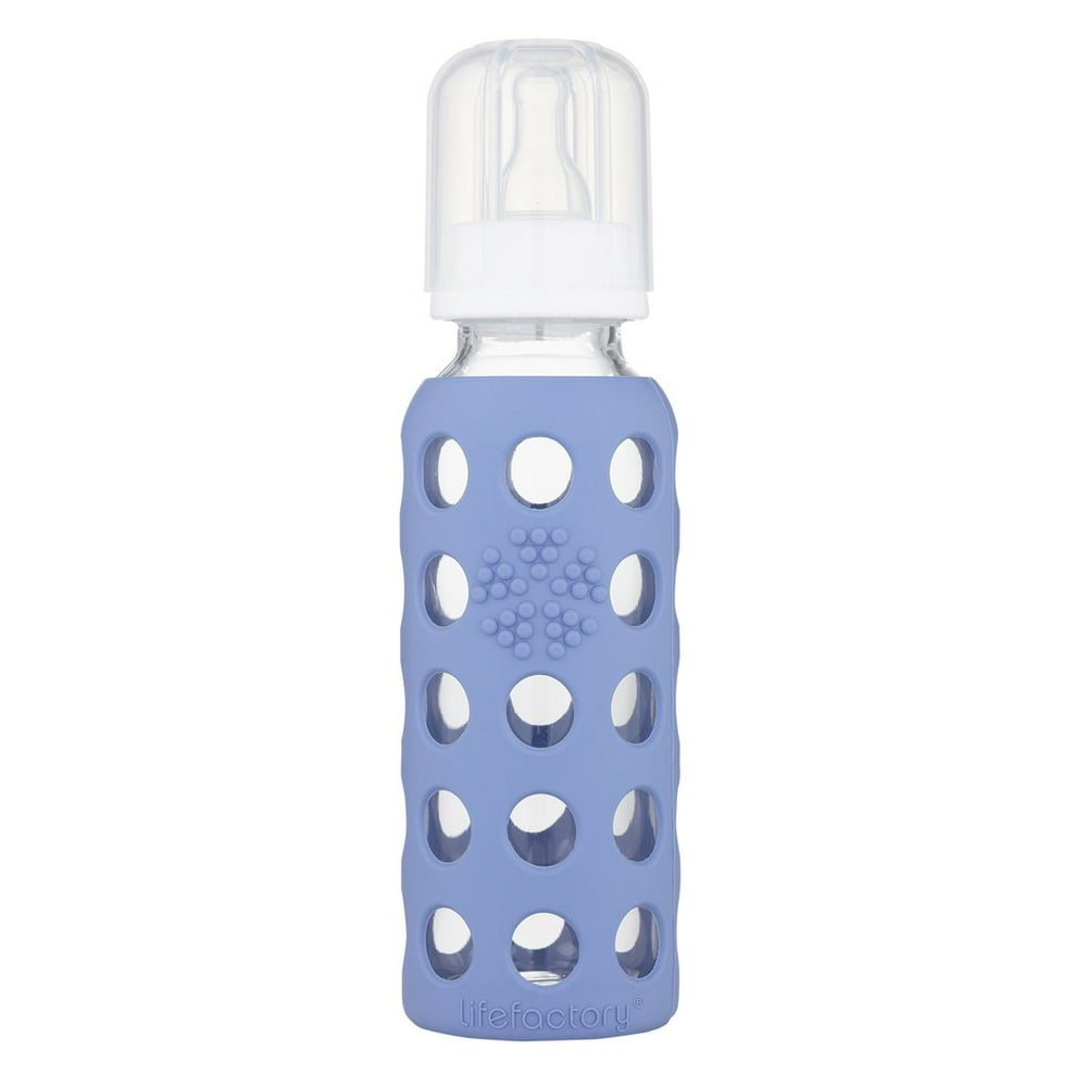 Lifefactory 9 oz Glass Baby Bottle with Protective Silicone Sleeve