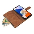 thumbnail image 4 of Dteck Case for Samsung Galaxy A16 5G with Card Slots,Magnetic Closure Leather Zipper Wallet Case Durable Flip Folio Kickstand Full Body Portection Cover Wrist Strap for Galaxy A15,Brown, 4 of 7