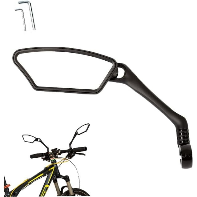 Indicatespoint Bike Mirrors, 360° Rotatable Bicycle Mirrors for Mountain Bikes, E-Bikes, Road Bikes, With Installation Tools (Left)