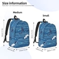 thumbnail image 3 of KLL Sharks on White Blue Striped Print Travel Laptop Backpack - College Backpack Business Work Bag Nurse Bag Casual Daypack for Weekender Business Hiking -Medium, 3 of 6