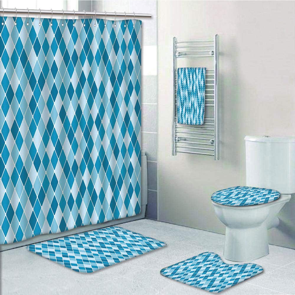 PRTAU Harlequin Winter Elongated Squares Aquatic Colors Antique Italian