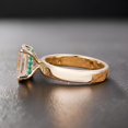 thumbnail image 3 of Sterling silver emerald cut cubic zirconia & hidden halo set gemstone ring, 3 of 6