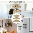 thumbnail image 6 of 3 Pcs/Set Floating Corner Shelves for Wall, Rustic Brown Wood Wall Mounted Corner Shelf for Bathroom, Corner Storage Shelves Corner Organizer for Bedroom Kitchen, 6 of 6