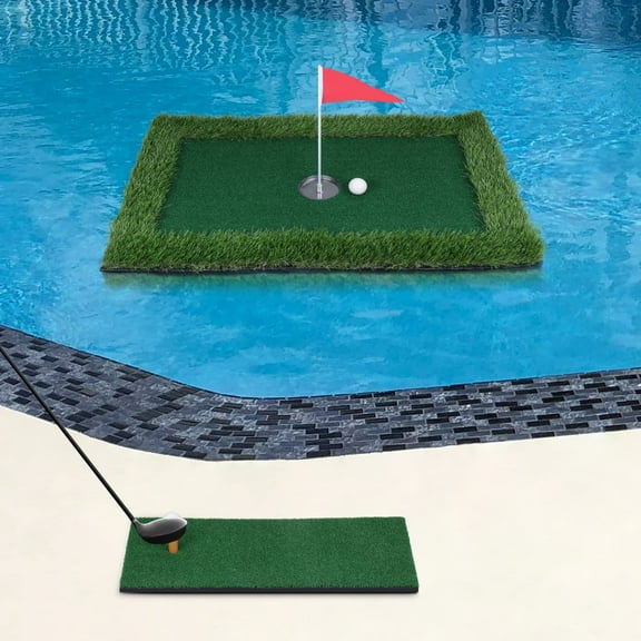 LUCKUP Floating Golf Green for Pool 35in x 24in, Golf Chipping Putting Green Floating Mat, Pool Golf Games Training for Backyard Indoor/Outdoor with Floating Golf Balls