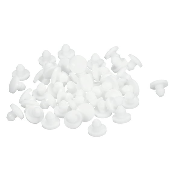 Unique Bargains 50pack Silicone Plugs, Rubber Round Snap in Locking Hole Plugs Waterproof Hole Plug for 3.5mm Hole, White