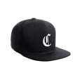 thumbnail image 3 of Daxton Classic Snapback Hat Old English Font Alphabet A to Z Flat Bill Visor Cap, Black Hat, White C, 3 of 4