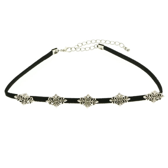 Mi Amore Choker-Necklace Silver-Tone/Black
