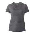 thumbnail image 1 of Playera Fruit Of The Loom para Mujer, Cuello V Manga Corta Gris Obscuro Jaspe Talla  M, 1 of 4