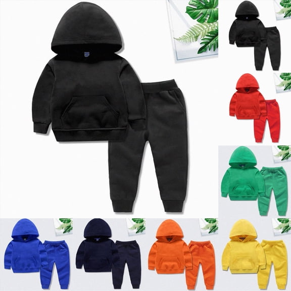 Baby Boy Fall Winter Clothes Toddler Kids Solid Outfits Long Sleeve Sweatshirt Tops Joggers Pants Set 6-12 Months 12-24 Months 2T 3T 4T 5T 6T 7T 8T 9T Children(Navy,10-11 Years)