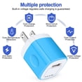 thumbnail image 4 of Charger Block,USB Wall Charger Adapter,AILKIN USB Fast Charging Cube Station Plug Charger Blocks iPhone Wall Charger,Blue, 4 of 6