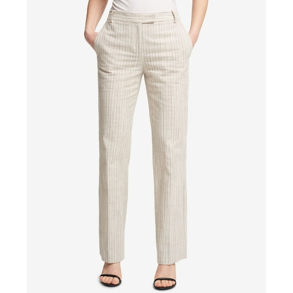 DKNY Striped Bootcut Pants Creamnavy 6