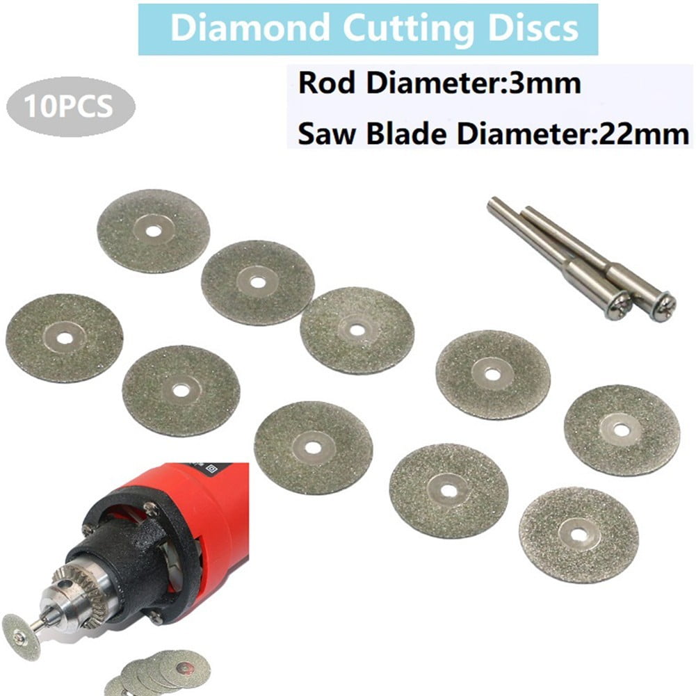 10PCS Multi-sized Mini Diamond Saw Blade Cutting Discs for Drill Rotary Tool