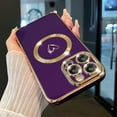 thumbnail image 4 of Magnetic Case for iPhone 14 Pro Max Phone Case for Women, Cute Love Heart Soft Magsafe Case, Raised Full Camera Lens Protection for iPhone 14 Pro Max Phone Case Magsafe (6.7")-Deep Purple, 4 of 12