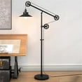 thumbnail image 4 of Evelyn&Zoe Descartes Wide Brim/Pulley System Floor Lamp with Metal Shade in Blackened Bronze/Blackened Bronze, 4 of 11