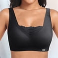 thumbnail image 4 of PEASKJP Front Closure Bras for Women Full Coverage Non Padded Comfort Minimize Wire-Free Bra Plus Size, Black M, 4 of 5
