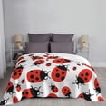 thumbnail image 5 of Ladybug Cartoon Flannel Blanket Decorative, Soft Throw Blankets for Bed Sofa Office Decor Seasonal Gifts 80"x60", 5 of 6