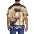 thumbnail image 3 of Xecao 2025 New Year 1 Men's Casual Short-sleeved Shirt, a button-up collared shirt with a pocket-Medium, 3 of 5