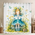 thumbnail image 1 of Erosebridal Rideaux Elf Dessin Animé Lot de 2 (42x84), Rideaux Occultants 30 %-50 % Fleurs Dorées Florales, 1 of 6