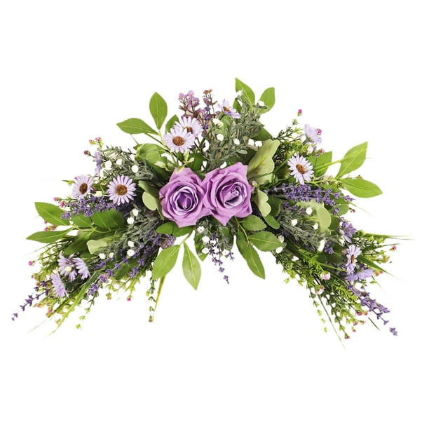 Corona artificiales con corona de margaritas de primavera para decoración de puerta dentera de ventana al Sunnimix corona de la puerta de entrada