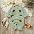 thumbnail image 4 of Onesies Animals Knit Romper Sweater Long Sleeve Button Down Jumpsuit Onesies Green 9 Months-12 Months, 4 of 7