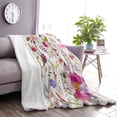 thumbnail image 2 of Wildflowers Floral Throw Blanket Colorful Watercolor Poppy Cornflower and Chamomile Decorative Soft Warm Cozy Blanket Plush Throws ​Blankets (51" x 59"), 2 of 6