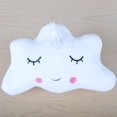 thumbnail image 3 of POINTERTECK Dame Filles Femmes Lune Étoile Nuage Forme Émoticône Courte Peluche Jeter Oreiller, 3 of 7