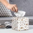 thumbnail image 6 of Yiaed Coffee Print Tissue Box Cover, PU Leather Decorative Organizer for Tabletop, Bathroom, Car, Office Creative Decorative, 6 of 7
