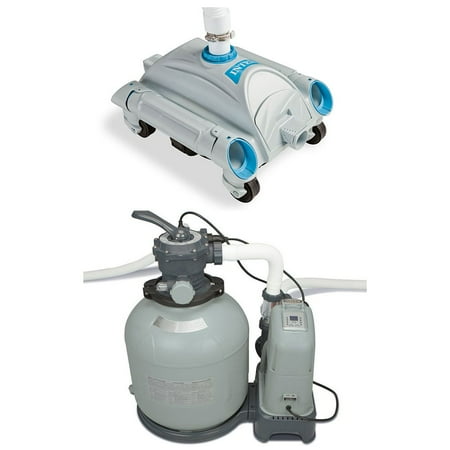 Saltwater System - Intex Krystal Clear Saltwater System Sand Filter Pump & Automatic Vacuum Set